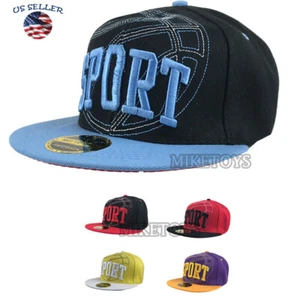 Gorra de béisbol DEPORTIVA bordada Hip hop Snapback ala plana ajustable más color - Imagen 1 de 9