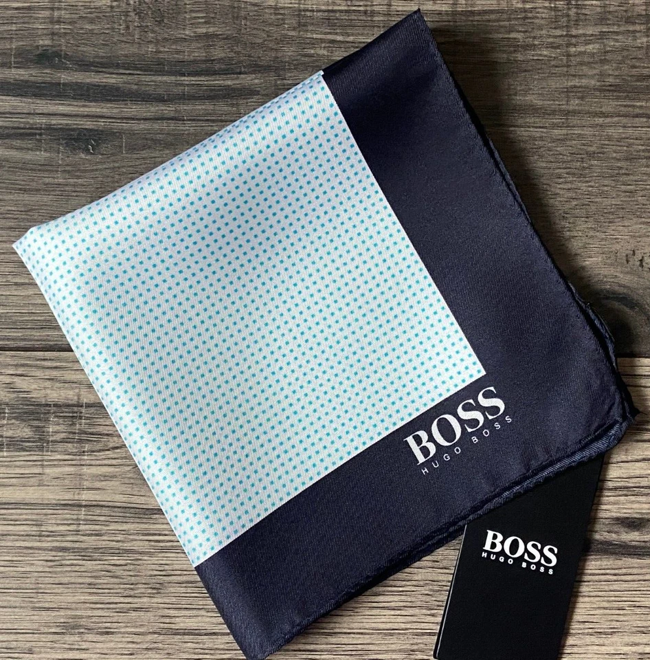 Hugo Boss Pañuelo De Seda Hecho En Italia BNWT - Imagen 1 de 4