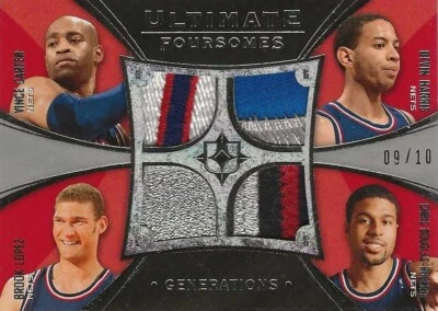 2008-09 Vince Carter Brook Lopez Devin Harris Roberts ULTIMATE FOURSOMES #9/10 - Image 1 of 2