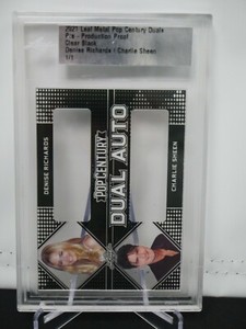 DENISE RICHARDS CHARLIE SHEEN 2021 LEAF METAL POP CENTURY CLEAR BLACK 1/1 *13873