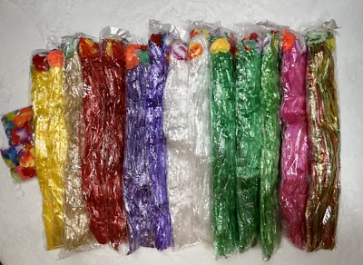 Lot of 14 Hawaiian Skirt Hula Beach Party Coloured Fancy Dress Costume Accessory - Image 1 of 4