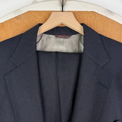 De Colección Traje de Franela para Hombres 40R Gris 2 Botones 100% Lana Peso Pesado Pantalones de Invierno 32x30 Foto 1 de 4