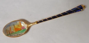 St. Albans Abbey Church, England, Souvenir Gold Spoon, Enamel Bowl - Picture 1 of 5