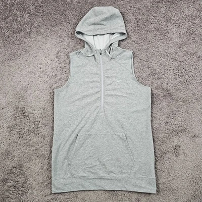 Nike Chaleco Mujer Grande L Gris Con Capucha 1/2 Cremallera Obsesionado Pullover Elástico Swoosh Foto 1 de 4