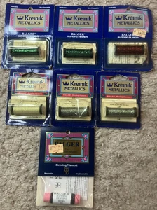 7 Kreinik Balger Metallics Blending Filament Embroidery Thread lot Assrtd Colors - Picture 1 of 6
