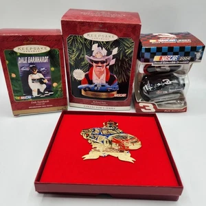 4 Vtg NASCAR HALLMARK ORNAMENTS COLLECTORS SERIES GORDON, PETTY, EARHART - Picture 1 of 8