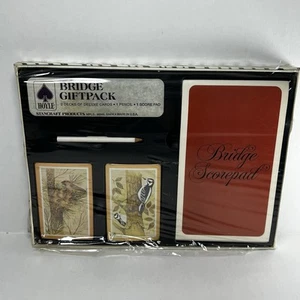 Vtg Hoyle Birds Bridge Gift Pack 2 Decks Playing Cards Score Pad Pencil - Picture 1 of 10
