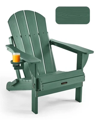 Silla Plegable Adirondack Textura Madera, Patio Silla Adirondack Resistente a la Intemperie... Foto 1 de 4