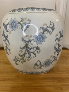Vintage Andrea von Sadek japanische handbemalte blaue Vase mit Blumenmuster - Bild 1 von 6