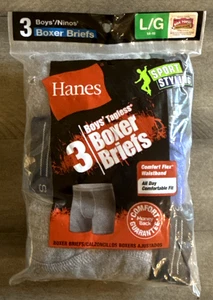 Hanes 3 - Pair Pack Boy's Tagless Comfort Soft Boxer Briefs Size L (14-16) NEW - Picture 1 of 2