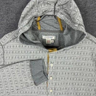 Pulôver masculino Henley com capuz carbono 2 cobalto cinza médio estampa geométrica - Imagem 1 de 4