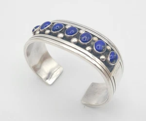 Brazalete Navajo Cayaditto Vintage Plata Esterlina Turquesa FIRMADO 55.9 G - Imagen 1 de 9