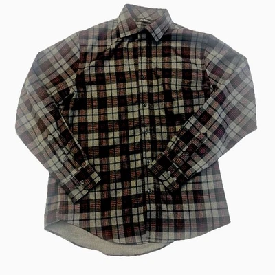 NWOT Saks Fifth Avenue Men’s Dress Shirt Red/Blk/Gray Plaid Size Large - Image 1 of 4