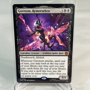 MTG Magic 0056 Gwenom Remorseless Mythic Card Regular Spiderman Deathtouch - Picture 1 of 2