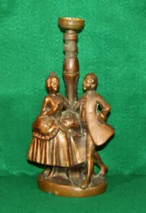 Vintage Victorian Cast Copper Brass Bronze Art Nouveau Table Lamp Base Patina - Picture 1 of 14