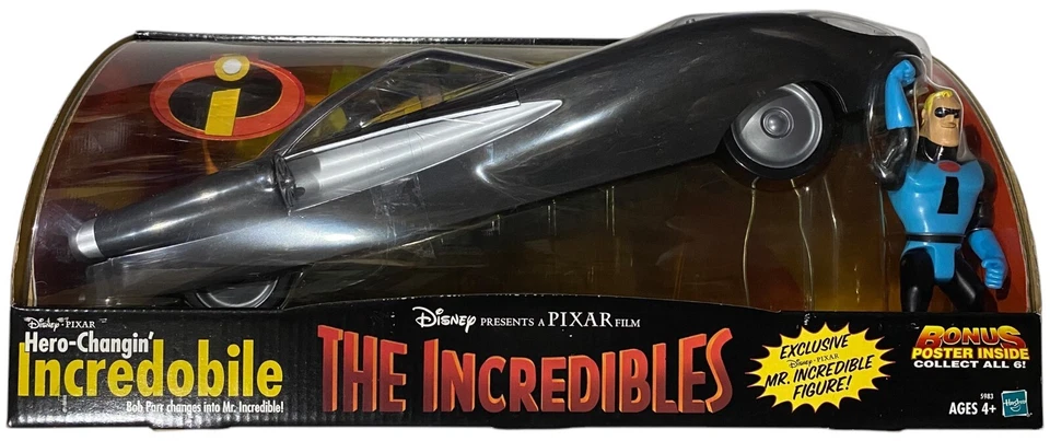 The Incredibles Hero-Changin' Incredobile 带 Mr Incredible 公仔和海报 全新 2003 — 第 1/4 张图片
