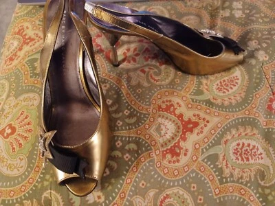 Zapatos de tacón Marc By Marc Jacobs 37.5 7 italianos plateados con cordones Foto 1 de 4