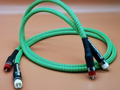 1Pair 5N Pure Copper Silver RCA Audio Cable Interconnect Wire  - Image 1 of 4