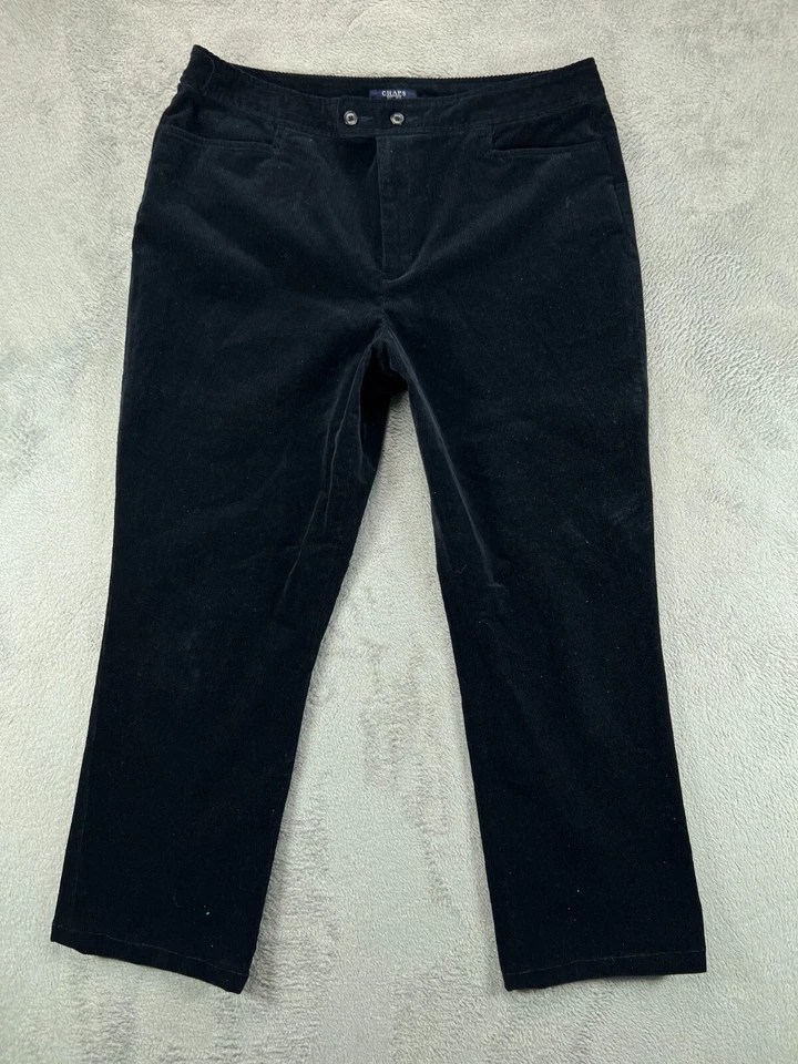 CHAPS Mujer 12 Pantalones Azul Marino Pana Chino Tiro Alto 39x28 Planos Damas Foto 1 de 4