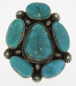 8,25 - Anillo de racimo de turquesa zorro natural de alta calidad de Ella M. Linkin - Imagen 1 de 5