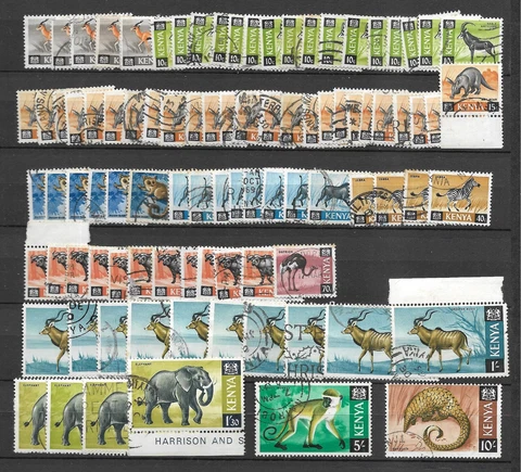 Kenya, 1966 Animals large accumulation to 10/-, used, unchecked   (K045) Cover