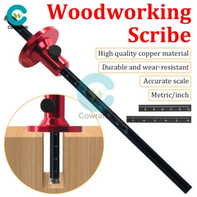 Wheel Marking Gauge Woodworking Marking Scriber Solid Metal Bar Wood Scribe Tool - Image 1 of 4