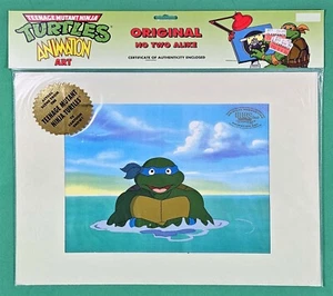 TEENAGE MUTANT NINJA TURTLE / TMNT Animation Cel, LEONARDO in Water, 1980s - Picture 1 of 3