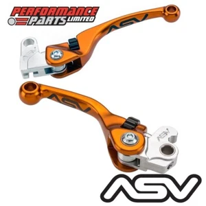 ASV F4 Orange Adjustable Levers Short Brake Long Clutch for Husqvarna TC250 2022 - Picture 1 of 9