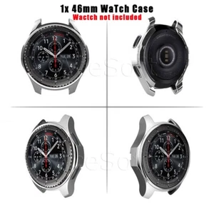 Boîtier de montre antidérapant Premium Real 46 mm TPU pour Samsung Gear S3 Frontier SM-R760N - Photo 1/1