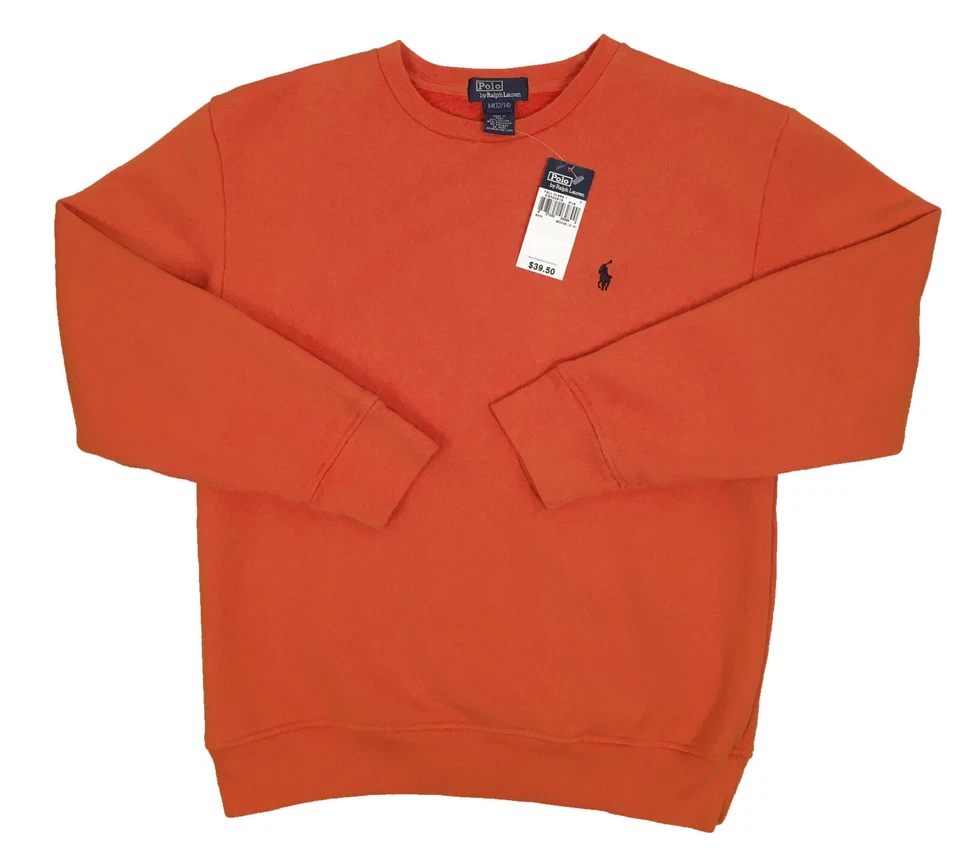  NUEVA Sudadera Polo Ralph Lauren Niños!   Naranja desgastado con reproductor azul marino Foto 1 de 1