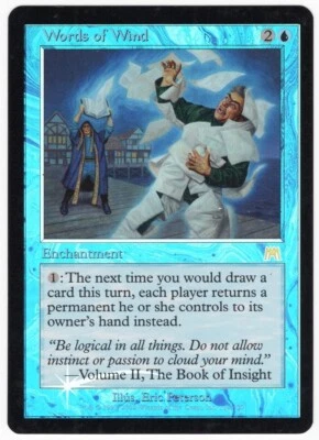 Words of Wind 2002 Onslaught FOIL Blue Rare Enchantment MTG NM AZ1 - Image 1 of 2