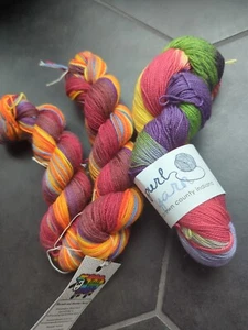 The Clay Purl Yarn & Bah Yarn Set Fingering Weight One Self Striping 800 Yds Tot - Picture 1 of 6