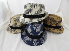 Fedora Hat Unisex UV Protection 100% Paper Lucky 7 USA One Size Tree Leaf