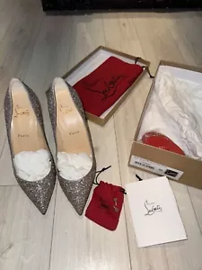 Christian Louboutin Pigalle Follies Glitter Givre 100 size 39 - Picture 1 of 17