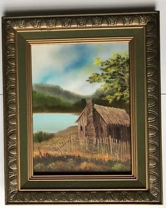 c1973 W Foster Handford Art Gallery Original Oil Canvas Signed Painting Cabin - Picture 1 of 13