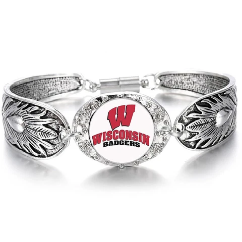 University of Wisconsin Badgers Womens Sterling Silver Bracelet Jewelry Gift D3 Cover