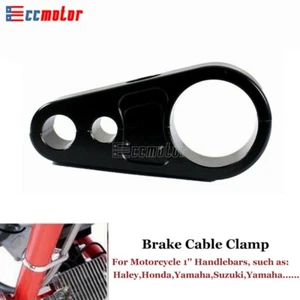 1" 25mm Moto Frame Handlebar Cable Clamp Clutch Brake for Harley Davidson Black - Picture 1 of 9