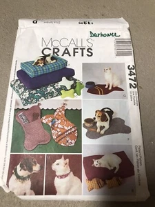 McCalls Crafts Sewing Pattern 3472 Pet Accessories for Dogs & Cats Uncut - Picture 1 of 3