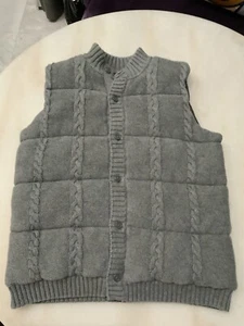 Janie & Jack Cable Knit Gray Puffer Vest Size 10-12 Years Old Warm Casual - Picture 1 of 8