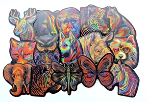 50x Trippy Neon Animal Stickers Waterproof Sticker For Laptop Guitar Luggage Car - Picture 1 of 8