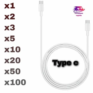 Câble USB Type C vers Type C 12W 1m pour Samsung Note7/S10/A8s/A90 - Foto 1 di 9