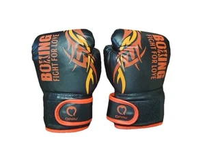 QPAU boxing glove with orange and yellow accents. 6oz - Picture 1 of 7