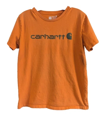Carhartt Boys Large (14-16) SS Graphic T-Shirt - Orange - TK6156-B Distressed - Image 1 of 4