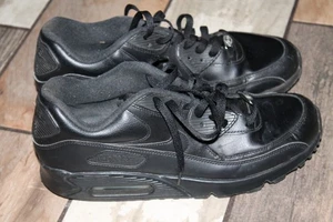 Nike Air Max 90 Cuero Negro 302519-001 Para hombres Talla 9.5 ¡USADO! ¡ENVÍO GRATUITO! - Imagen 1 de 7