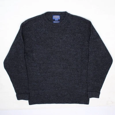 Pendleton Washable Shetland Wool Sweater Mens L Dark Gray Blue Crew Pullover - Image 1 of 4