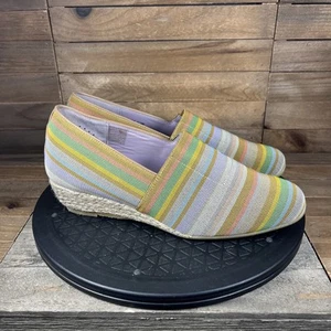 SAS Womens Size 8.5 Wide Becky Jute-Wrapped Wedge Multi Color Slip On Shoes - Picture 1 of 10