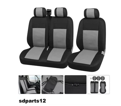 Pour Citroen Jumpy Jumper Housses de Siege Couvre-Siege Gris Noir Haute Qualite - Photo 1/4