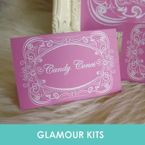 PERSONALISED CANDY SWEET SWEETIE BAR BUFFET TABLE PLACE NAME CARD any colours - Picture 1 of 3