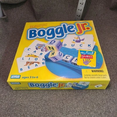 Boggle Jr  Parker Brothers Hasbro vintage 1998 Board Game Preschool NEW SEALED - Image 1 of 4