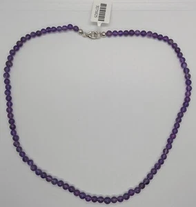62.4cts Amethyst Bead Necklace in Platinum Overlay Sterling Silver - Picture 1 of 9